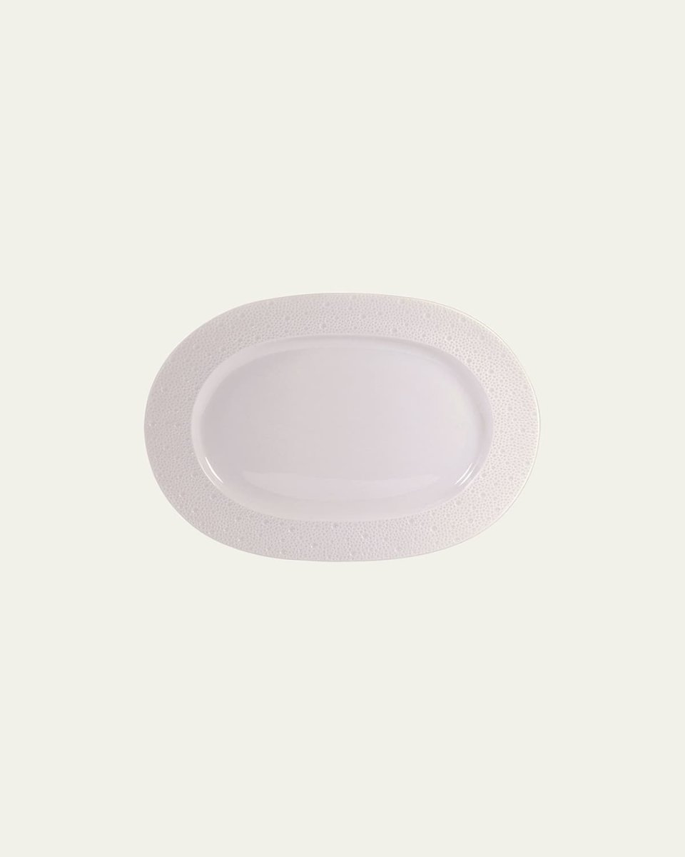 Ecume White Oval Platter, 14"